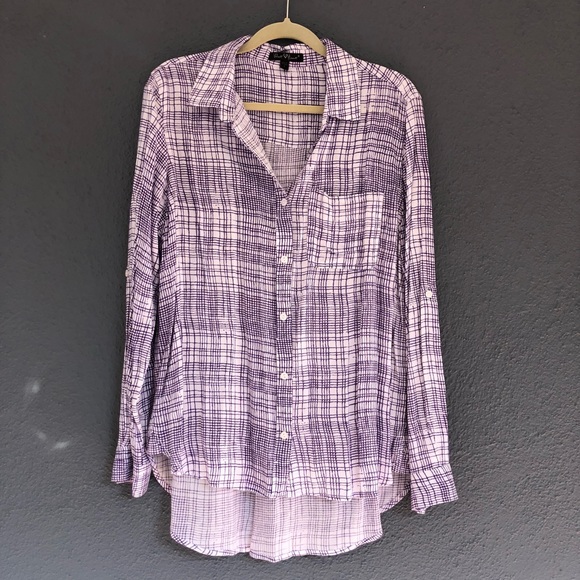 Velvet Heart Tops - Velvet heart button down high low blouse